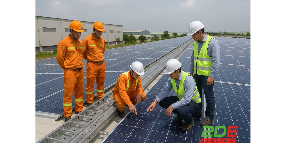 Kỹ sư 2DE tư vấn bố trí thang máng cáp tại công trình Solar