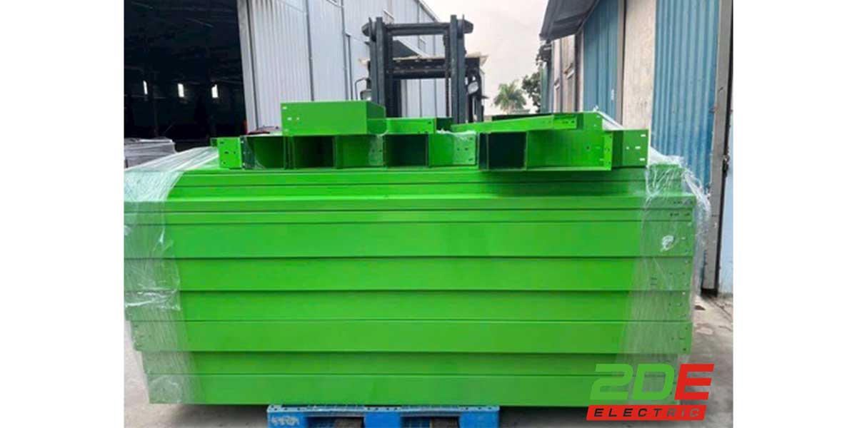 Hình ảnh máng cáp sơn tĩnh điện màu xanh lá cây (Green)