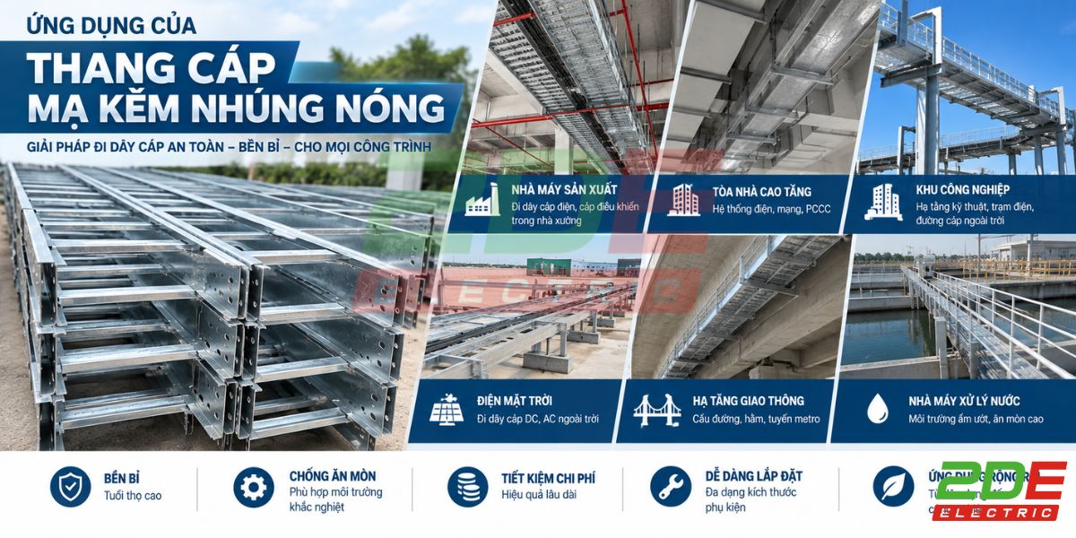 Ứng dụng thực tế của thang cáp mạ kẽm nhúng nóng